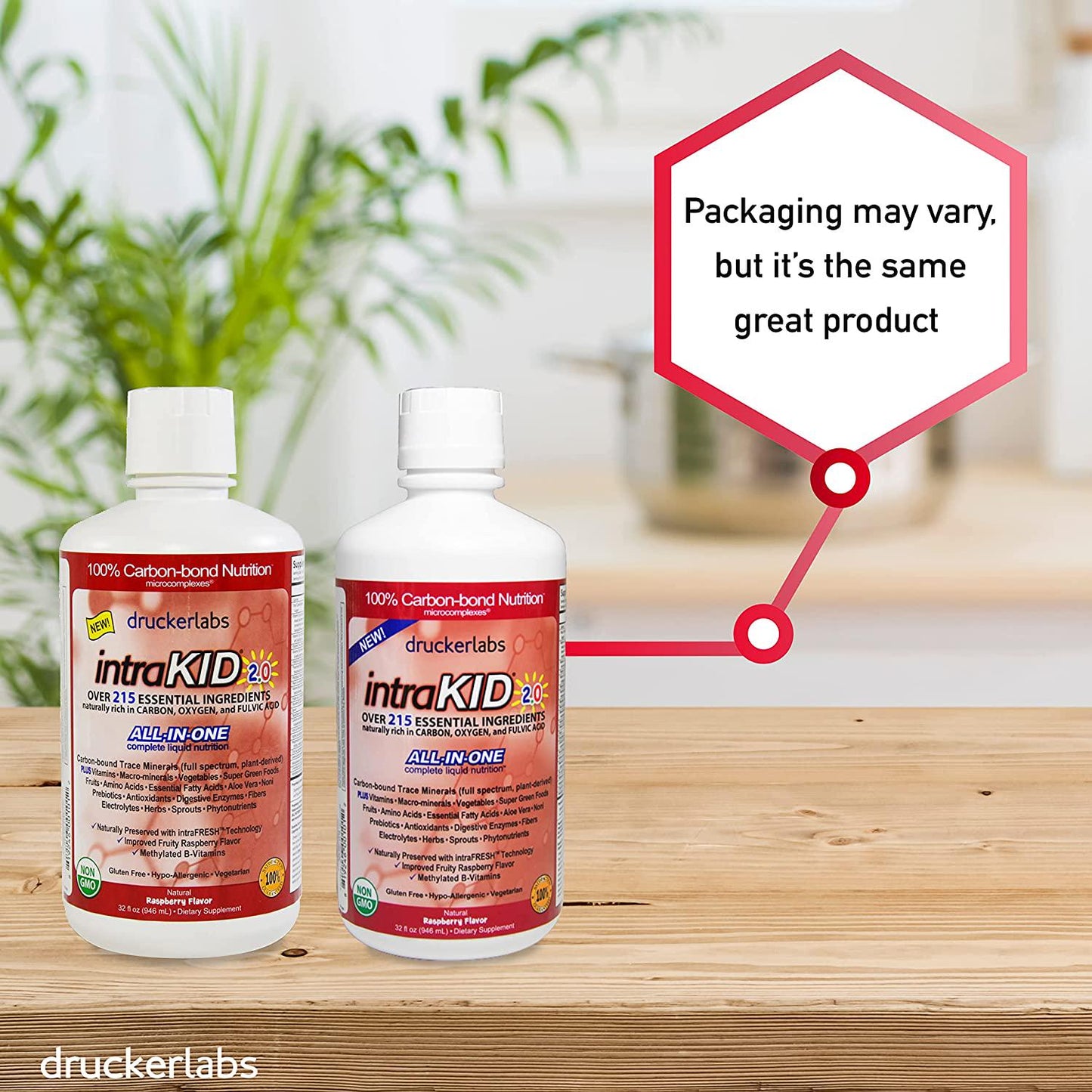 DRUCKER LABS IntraKID 2.0 - Organic Liquid Trace Minerals, Multivitamin and Multi-Nutritional Dietary Supplement for Children ( 32 Ounces / 946 Milliliters, Raspberry Flavor )