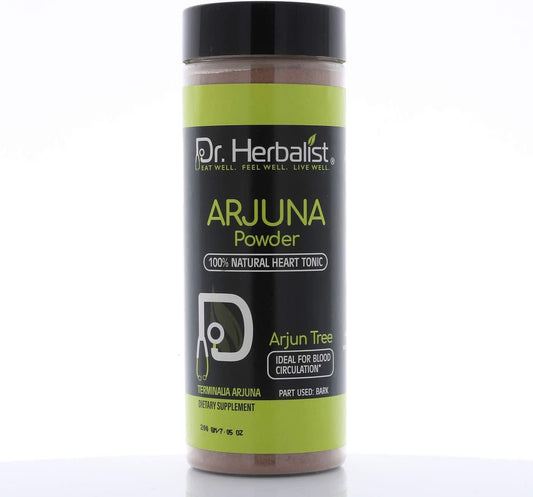DR. Herbalist Arjuna Powder 7.05 OZ (200g) - Terminalia arjuna Bark Powder - Promotes Healthy Heart Functions and Blood Circulation - Removes Dark Circles and Restores Skin Elasticity - Handy Bottle