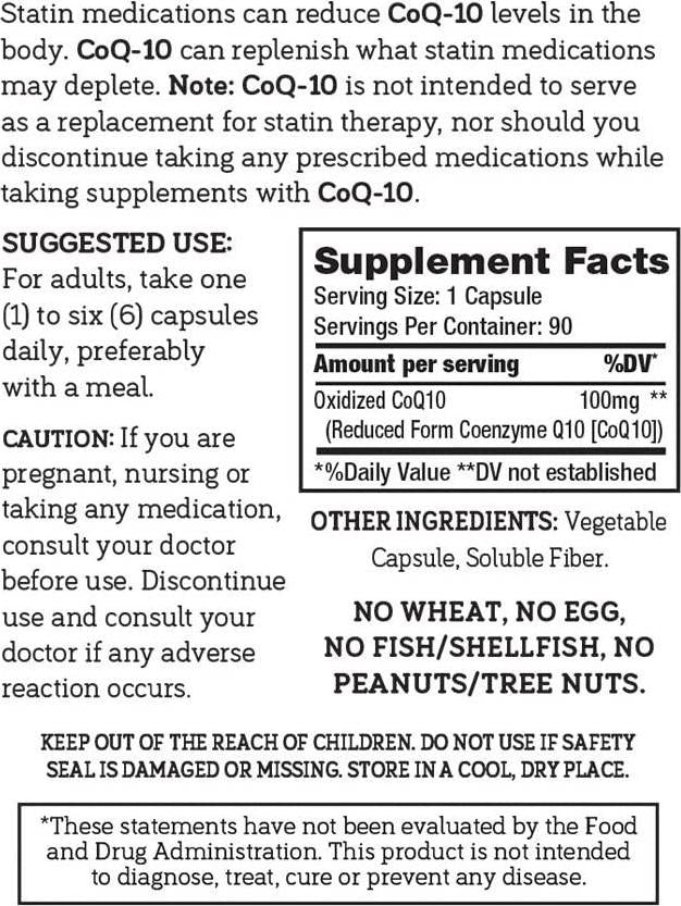 DSO Coq10 100mg Doctor-Designed Formula Maximum Effectiveness Coenzyme Coq10 - High Absorption Cholesterol Support - 90 Capsules Biodegradable Bag