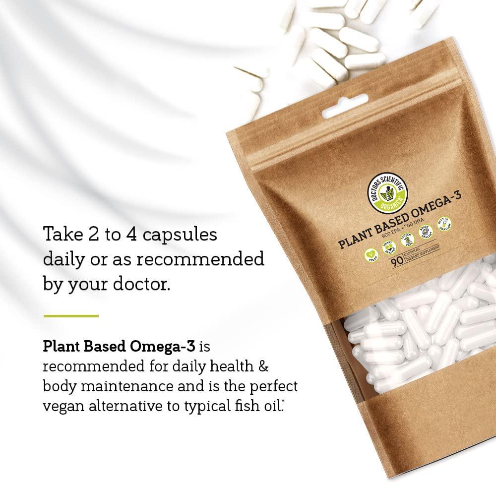 DSO Omega 3 Algae Supplement - 90 Capsules - Plant Based Fish Oil Vegan Supplement Alternative EPA and DHA Supplements - Heart Stress Relief and Weight Loss - Eco-Friendly Packaging - Made in The USA