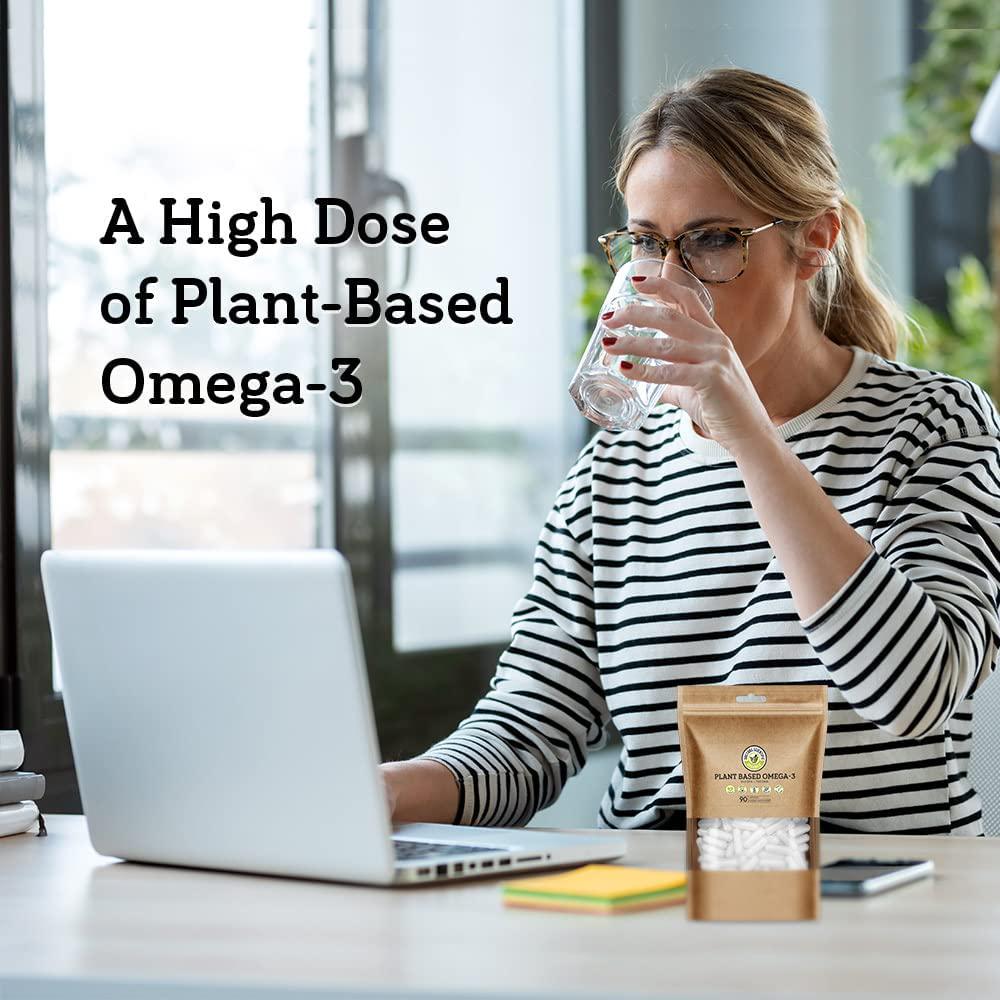 DSO Omega 3 Algae Supplement - 90 Capsules - Plant Based Fish Oil Vegan Supplement Alternative EPA and DHA Supplements - Heart Stress Relief and Weight Loss - Eco-Friendly Packaging - Made in The USA