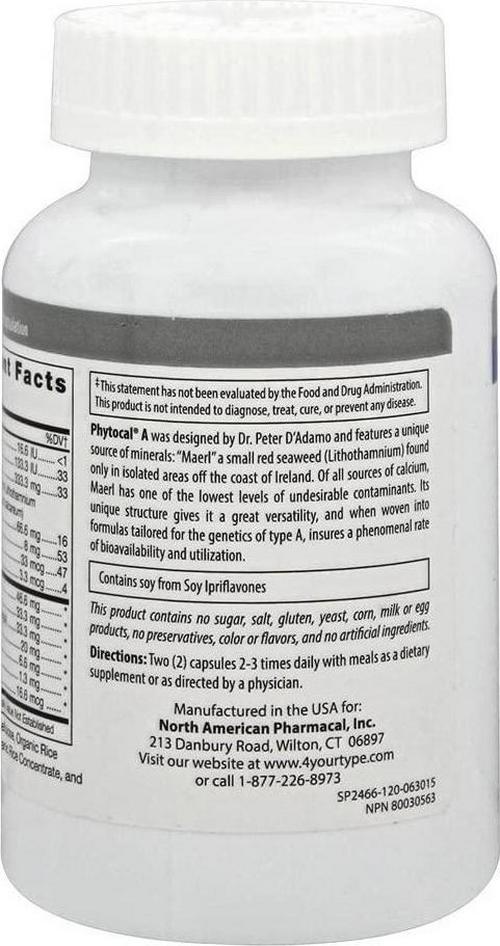 D'Adamo Personalized Nutrition - Phytocal A 120 vcaps