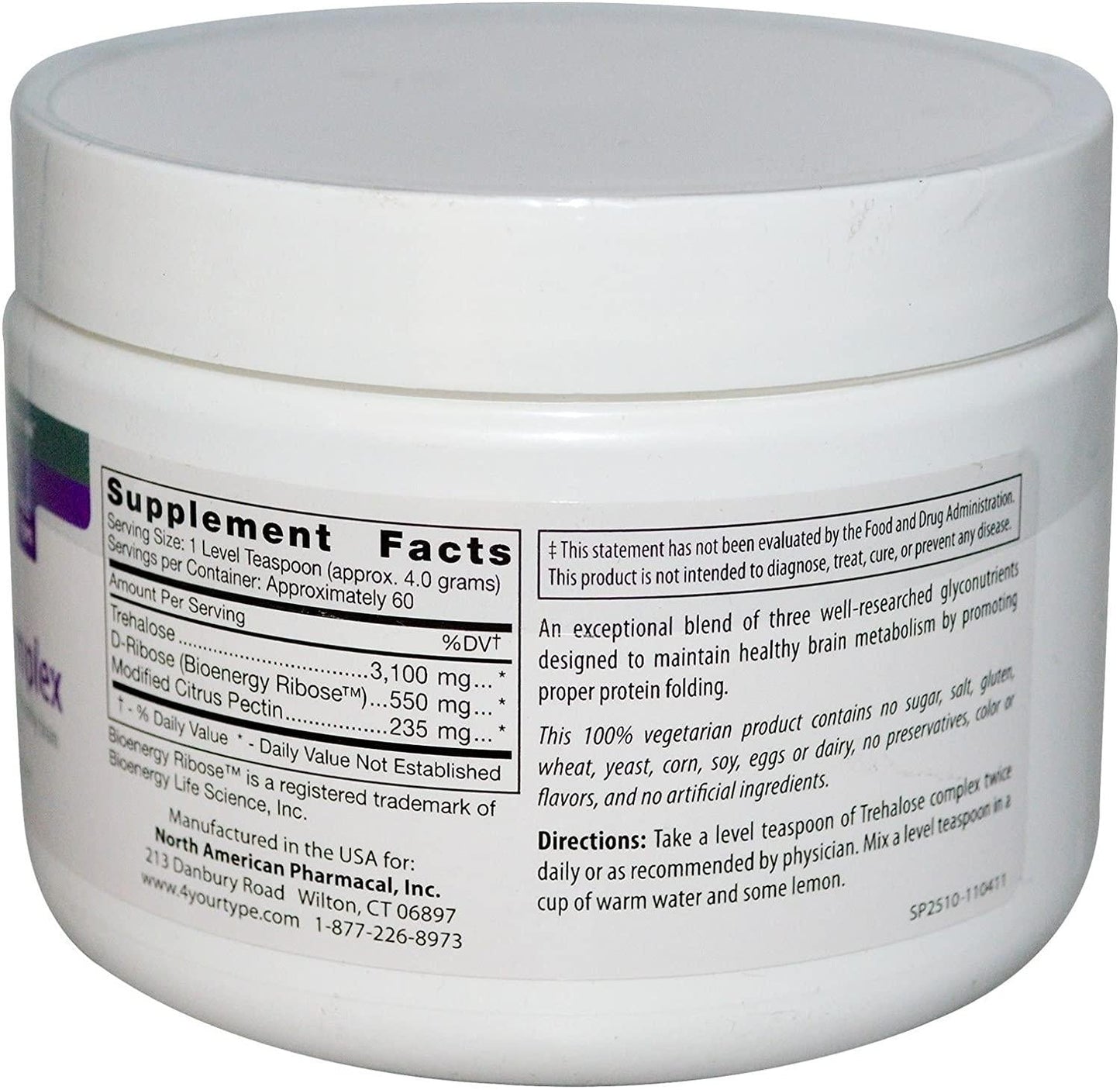 D’Adamo Personalized Nutrition, Genoma Nutritionals, Trehalose Complex, 240 g