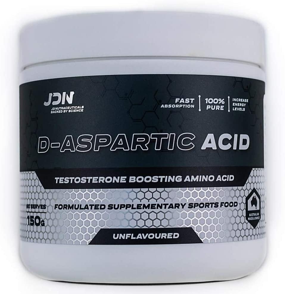 D-Aspartic Acid DAA Testosterone Boosting Libido 150g JD Nutraceuticals 50 Serves
