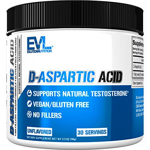 D Aspartic Acid Testosterone Booster for Men - DAA D-Aspartic Acid Pre Workout Powder Muscle Builder for Men 3.12g - Male Fertility Supplement for Enhanced Drive Potency and Motility - Unflavored