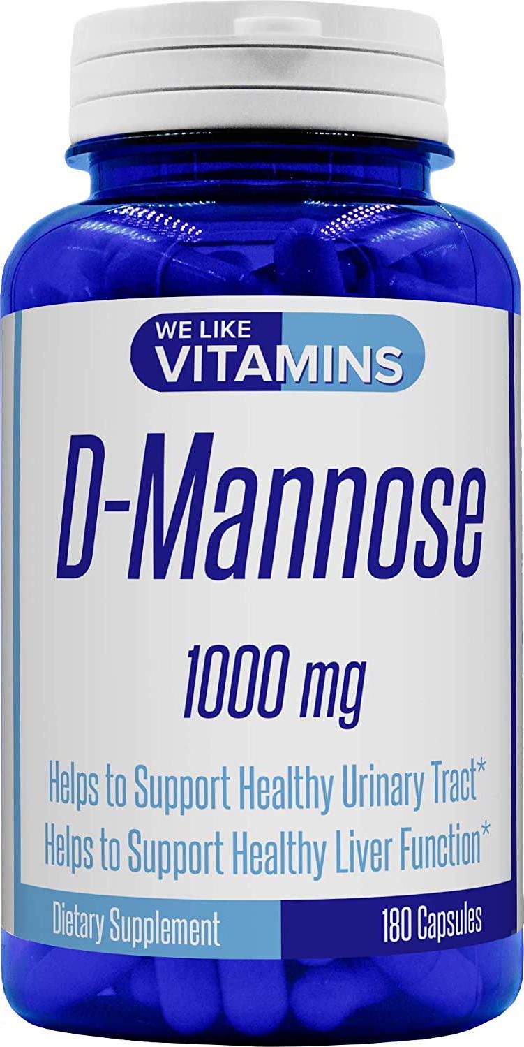D-Mannose 1000mg per Serving 180 Capsules - 3 Month Supply - D Mannose Supplement with UTI Support in D-Mannose Capsules Helps Support Bladder and Urinary Tract Health