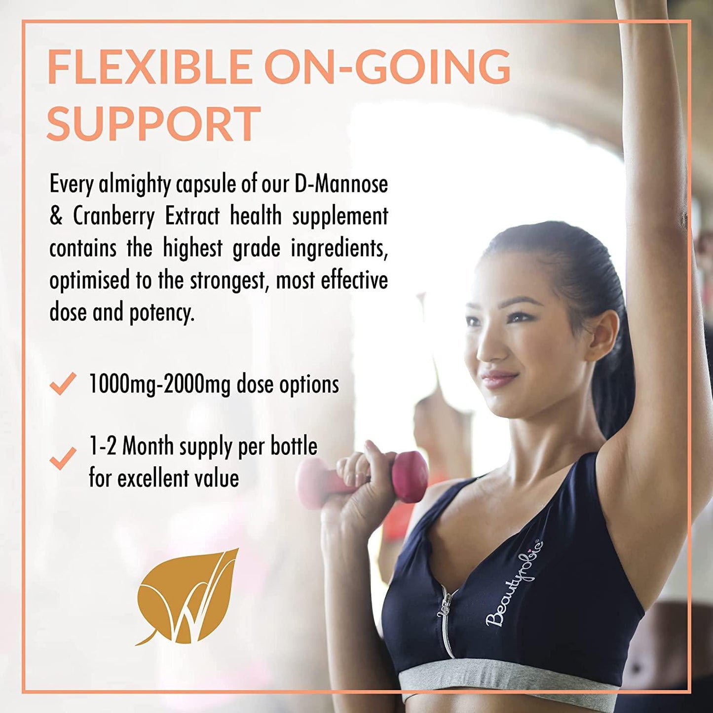 D-Mannose With Cranberry Extract Capsules 1000mg-2000mg Dose 30-60 Day Supply, Vegan Premium High Strength, UTI Cystitis Health Supplement, Urinary Tract Bladder Cleanse, 100% Natural, UK Made