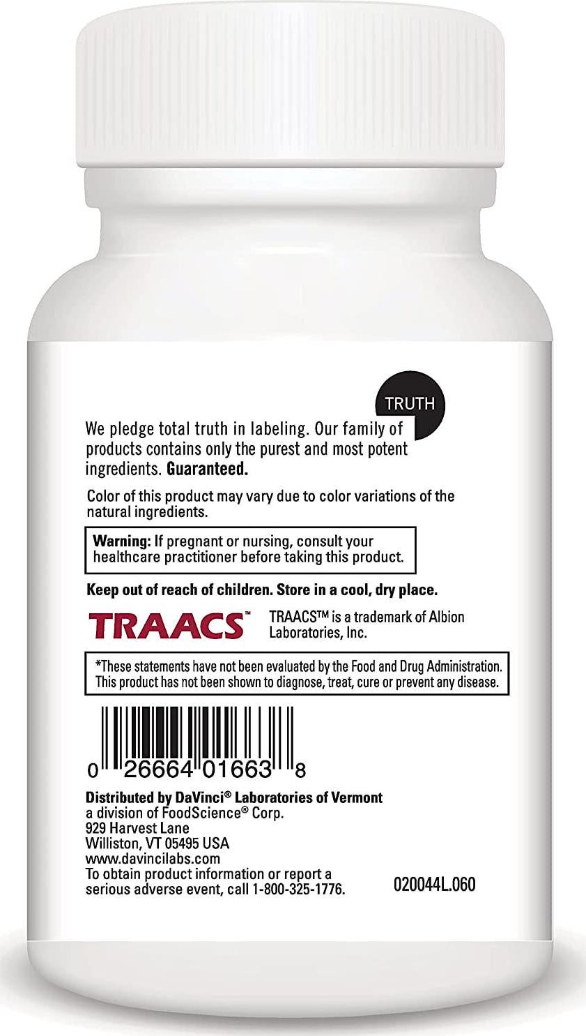 DaVinci Laboratories Hair Skin and Nails, Supplement for Hair Growth and Thickness, Biotin, Zinc, Hyaluronic Acid, MSM, Collagen, 60 Capsules