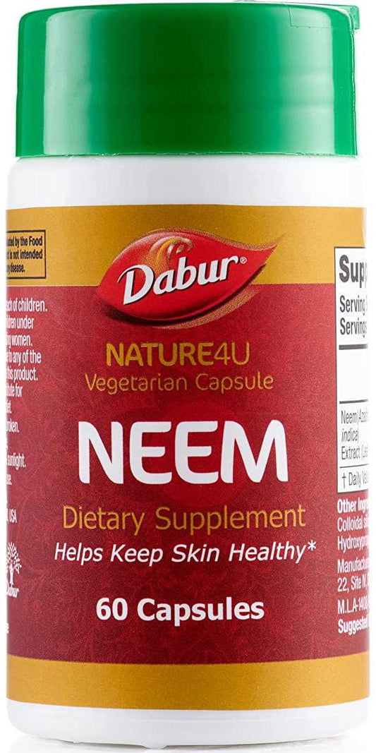 Dabur Nature 4 U Vegetarian Wellness Capsules Neem 60 caps