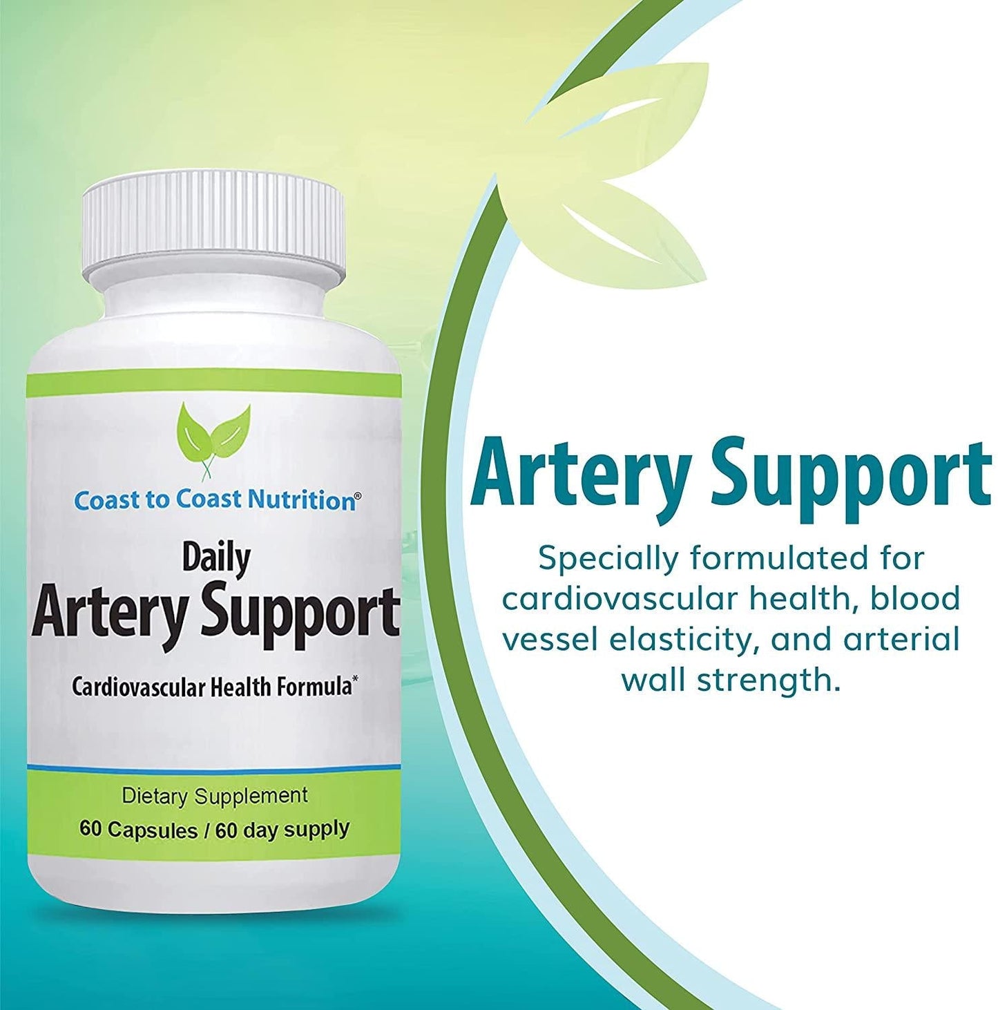 Daily Artery and HEART Health Supplement for IMPROVED CIRCULATION and CARDIOVASCULAR HEALTH. Supports Improved Blood Flow and Addresses Calcification of BLOOD VESSELS for a HEALTHY HEART | 60 Day Supply