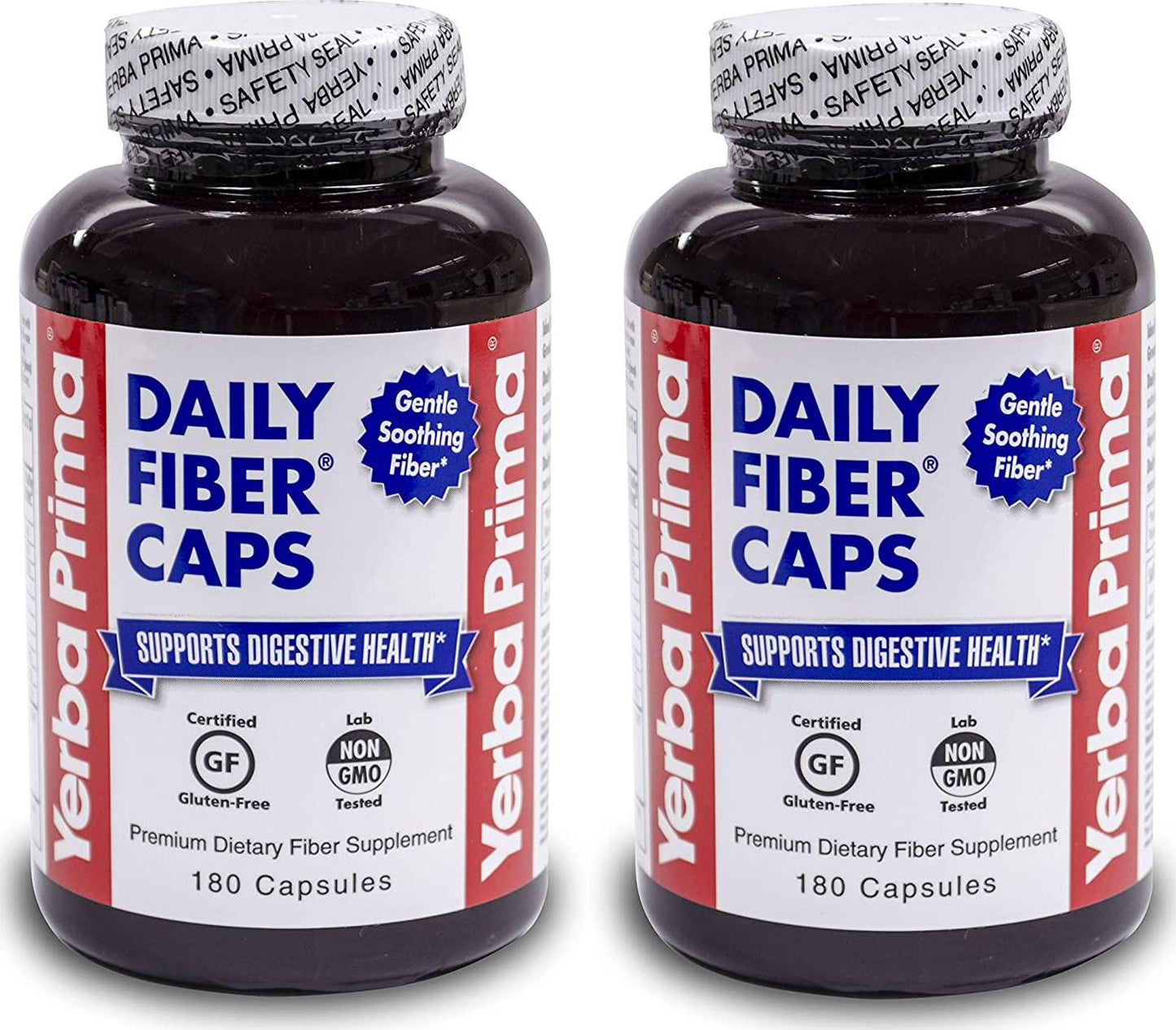 Daily Fiber Formula - 180 caps (Pack of 2) - Soluble and Insoluble Dietary Fiber Supplement - Colon Cleanse - Gut Health - Vegan, Non-GMO, Gluten-Free