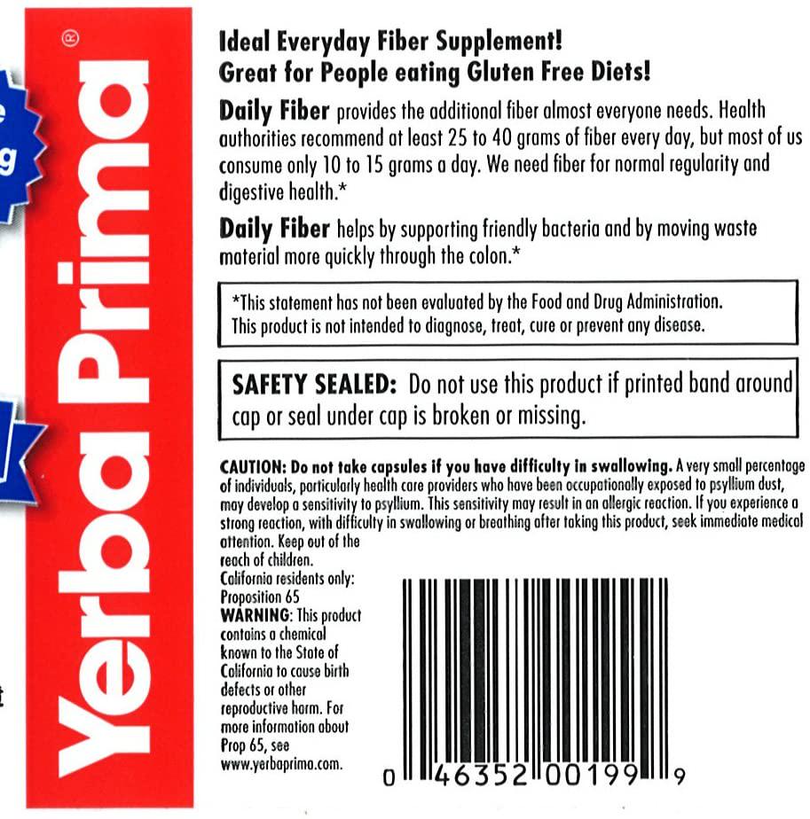 Daily Fiber Formula - 180 caps (Pack of 2) - Soluble and Insoluble Dietary Fiber Supplement - Colon Cleanse - Gut Health - Vegan, Non-GMO, Gluten-Free