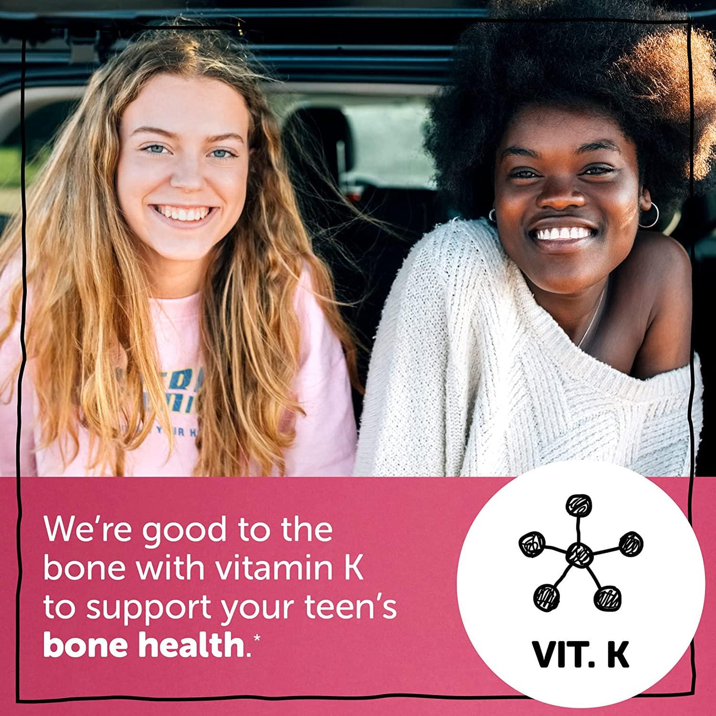 Daily Gummy Vitamin Teen Girl Complete: Vitamin C, Vitamin D3, Vitamin E, Omega 3, Vitamin B12, Multivitamin, Vitamin K2, Lutein Immune Support, Zeaxanthin, by SmartyPants, 120 Count (30 Day Supply)