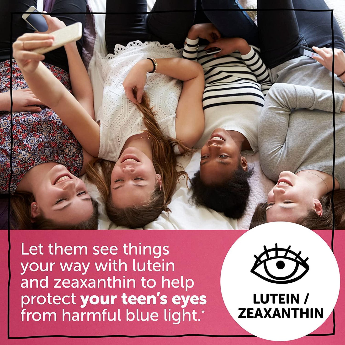 Daily Gummy Vitamin Teen Girl Complete: Vitamin C, Vitamin D3, Vitamin E, Omega 3, Vitamin B12, Multivitamin, Vitamin K2, Lutein Immune Support, Zeaxanthin, by SmartyPants, 120 Count (30 Day Supply)