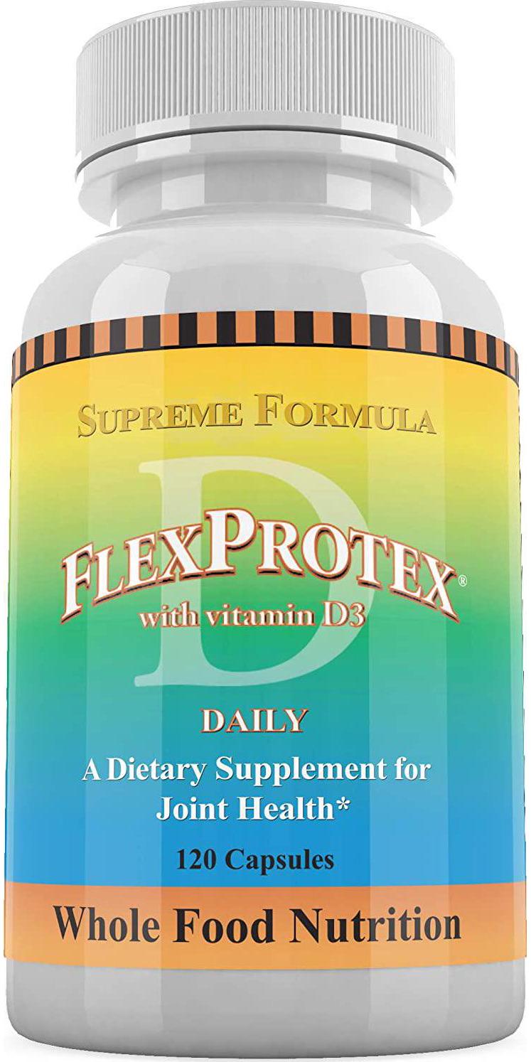 Daily Health, Flexprotex D 884mg Joint Muscle Support Natural Herbal Ingredients Turmeric Chondroitin Glucosamine Yucca Boswellia Hyaluronic Acid Ashwagandha D3 Magnesium Blend 1 Bottle 120 Capsules