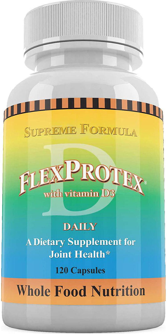 Daily Health, Flexprotex D 884mg Joint Muscle Support Natural Herbal Ingredients Turmeric Chondroitin Glucosamine Yucca Boswellia Hyaluronic Acid Ashwagandha D3 Magnesium Blend 1 Bottle 120 Capsules