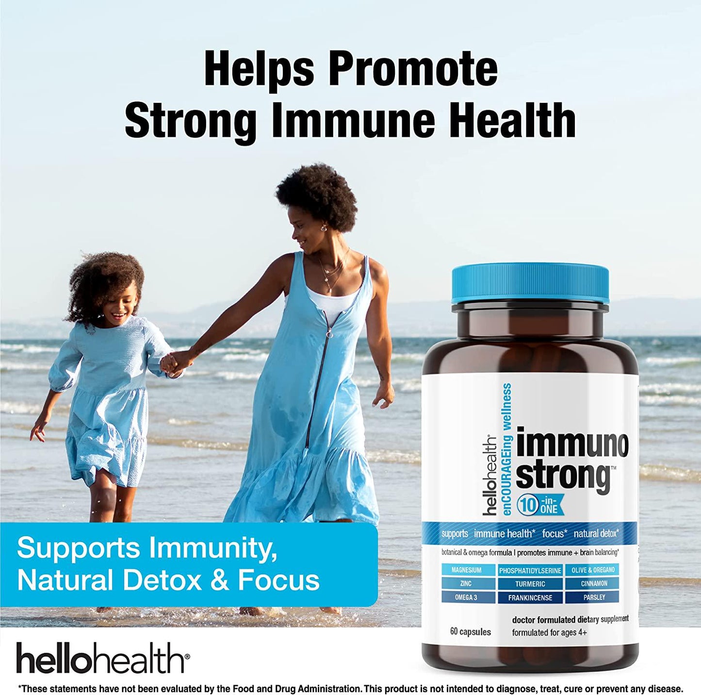Daily Immune Support Supplement Immunostrong 10-in-1 Immune System Defense Plus Immune Booster Oregano, Olive Leaf, Anti Inflammatory Omega 3, Turmeric Curcumin and Zinc Vitamins for Adults/Kids -60 ct