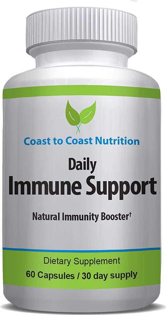 Daily Immune Support Supplement - Immunity Boosting Vitamins - Natural Health Defense Against Cold, Influenza and More. 60 Capsules 1,119 mg
