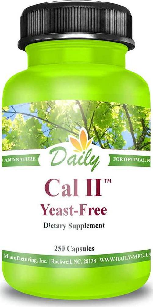 Daily Manufacturing Cal-II Yeast Free 250 Vegetarian Capsules Calcium Dietary Supplement