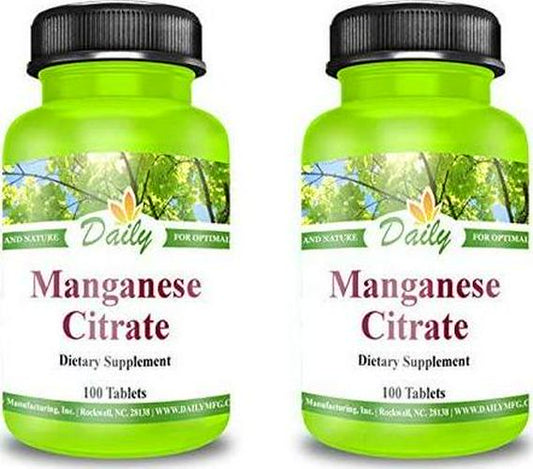 Daily Manufacturing Manganese Citrate 5 mg, 100 Tablets Multi Packs (2)