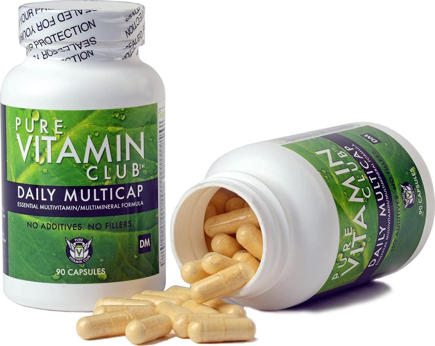 Daily Multivitamins - 90 Day Supply - NO Fillers, NO Binders, NO Added Ingredients. Simply The Perfect Blend of Vitamins and Minerals to Supplement a Balanced Diet. Pure Vitamin Club Daily Multicaps.