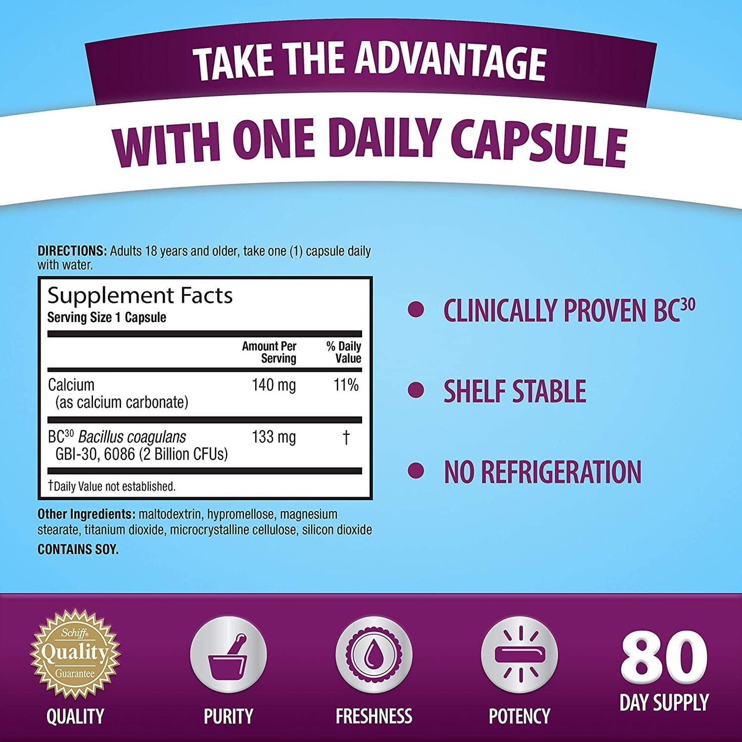 Daily Probiotic Capsule - Digestive Advantage (50 count in a box), Survives 100x Better Than Regular 50 Billion CFU, Lessen Minor Abdominal Discomfort, Bloating and Occasional Diarrhea