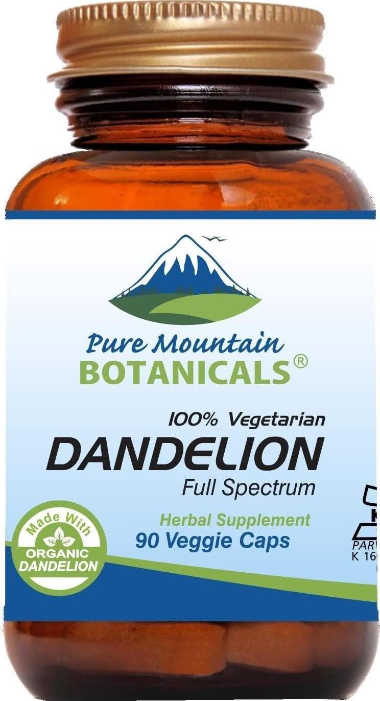 Dandelion Root Capsules - 90 Kosher Vegan caps Now with 450mg Organic Dandelion Root Powder