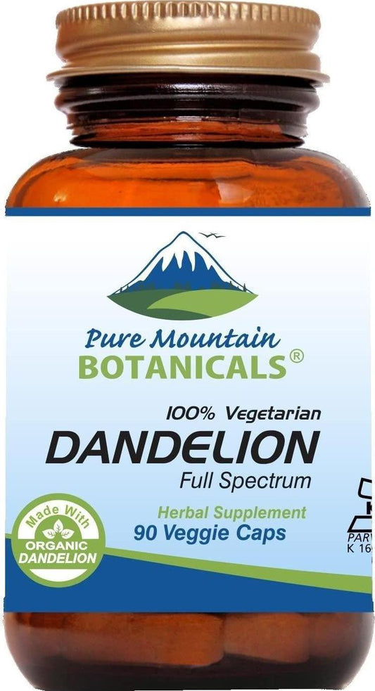 Dandelion Root Capsules - 90 Kosher Vegan caps Now with 450mg Organic Dandelion Root Powder