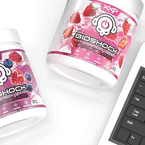 Dbl XP Labs Metabolic Bioshock - Healthy Gaming Energy Drink Powder, Gamer Focus Formula, Strawblaze, 30 Servings