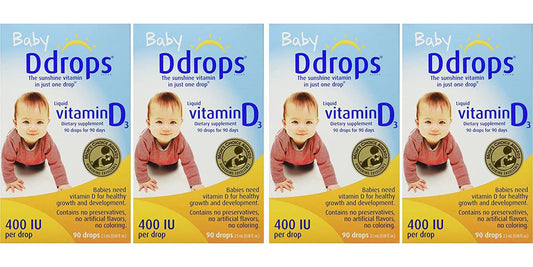 Ddrops Baby 400 Iu 90 Drops 0.08 Fluid Ounce (4 Pack)