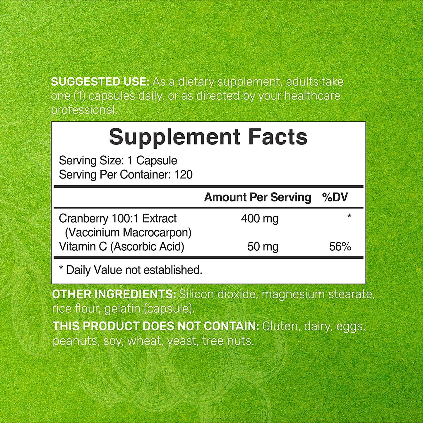 Deal Supplement Cranberry Fruit Concentrate 100:1- Equals to 40,000 mg Fresh Cranberries- Fortified with Vitamin C, 120 Capsules, Cleanse and Protect Urinary Tract, Immune Booster - 3 Months Supply