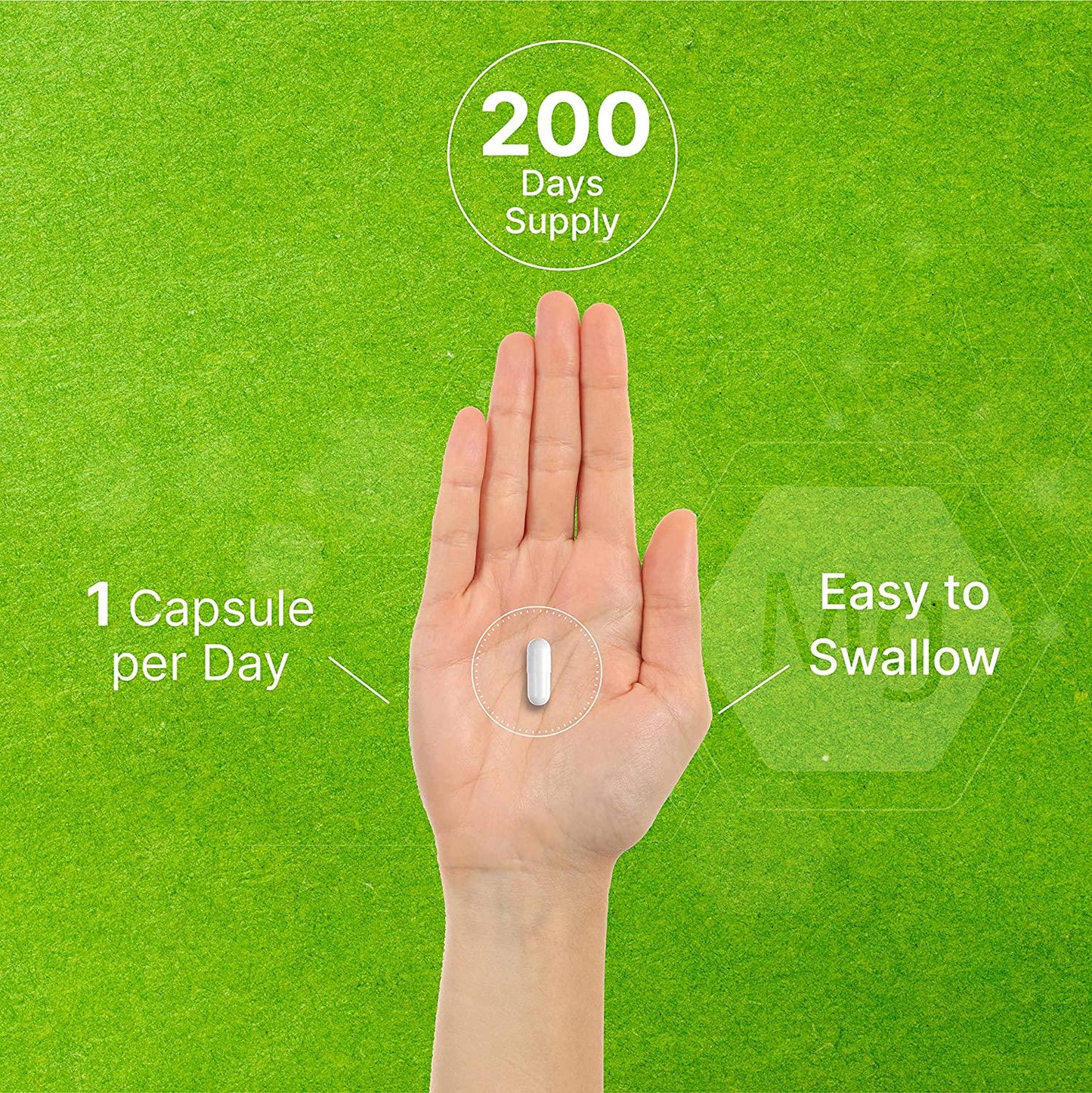 Deal Supplement Magnesium Glycinate Plus Vitamin C, 750mg, 200 Capsules | 100% Chelated for High Absorption | Supports Muscle Heart Bones Health, Leg Cramps, Stress Relief and Sleep