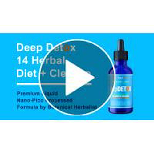 DeepDetox 2oz. Plant-Based Colon Intestinal Gut Detoxify Support. Cleanse Blood Purify Skin. 100% Natural Fibers Diet Supplement. Pure Vegan 14 Herbals Fast Absorb Tincture Liquid 120 Servings