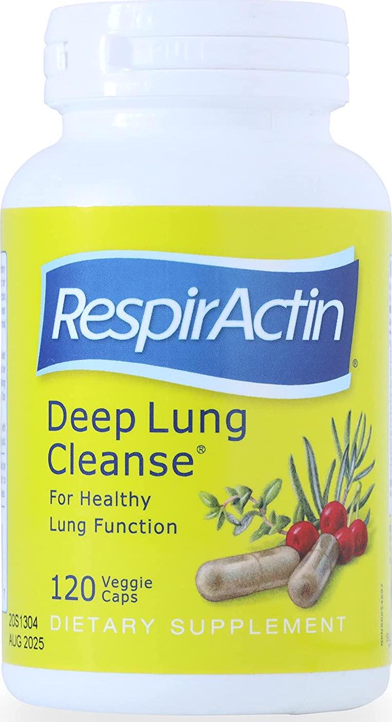 Deep Lung Cleanse Veggie Caps | RespirActin Product Family of Herbal Supplements | Respiratory System Support (120)