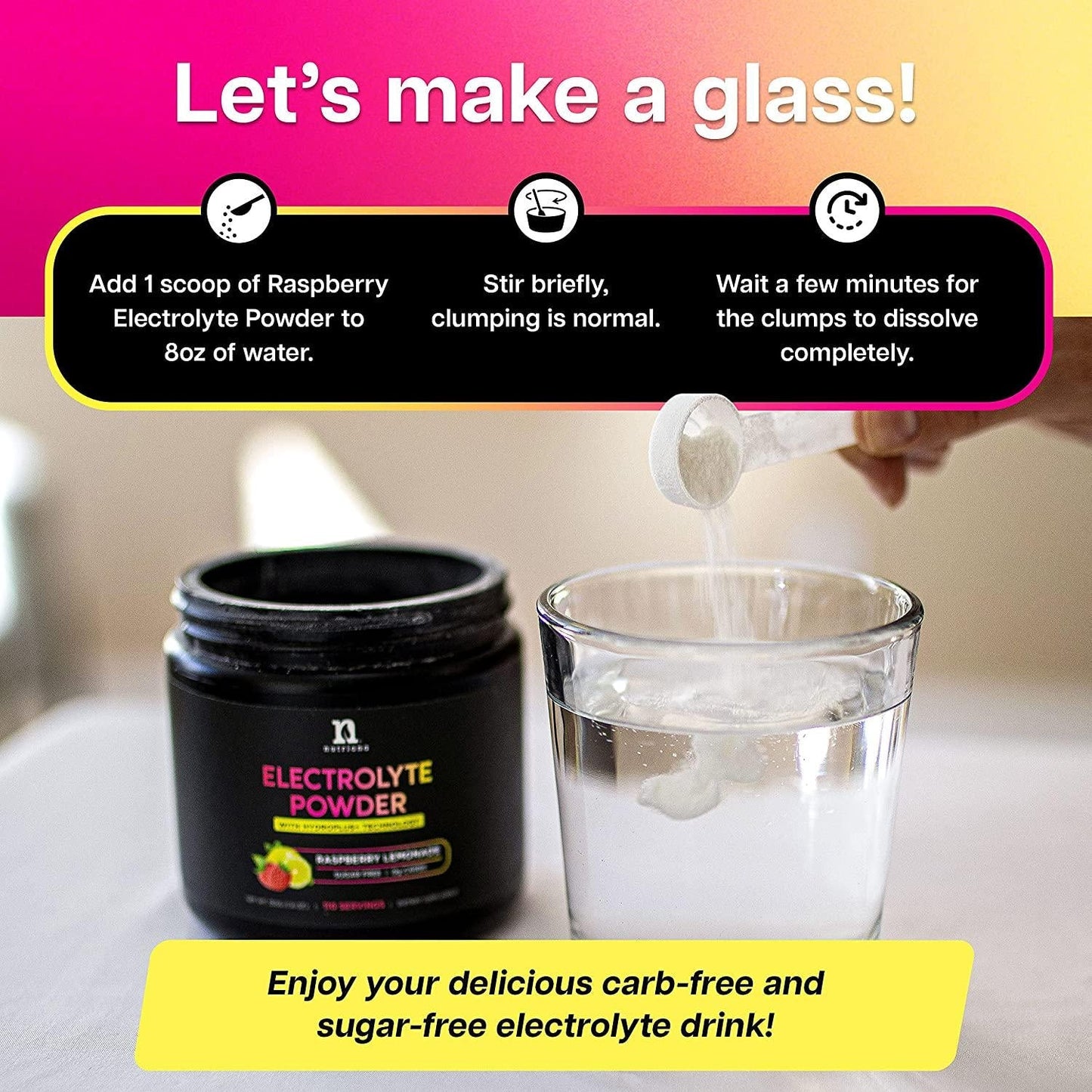 Delicious Keto Electrolyte Powder Hydration Supplement - Hydration Powder - Keto Electrolytes Supplement - No Sugar, 0 Carbs, Magnesium, Potassium, Calcium - Raspberry Lemonade