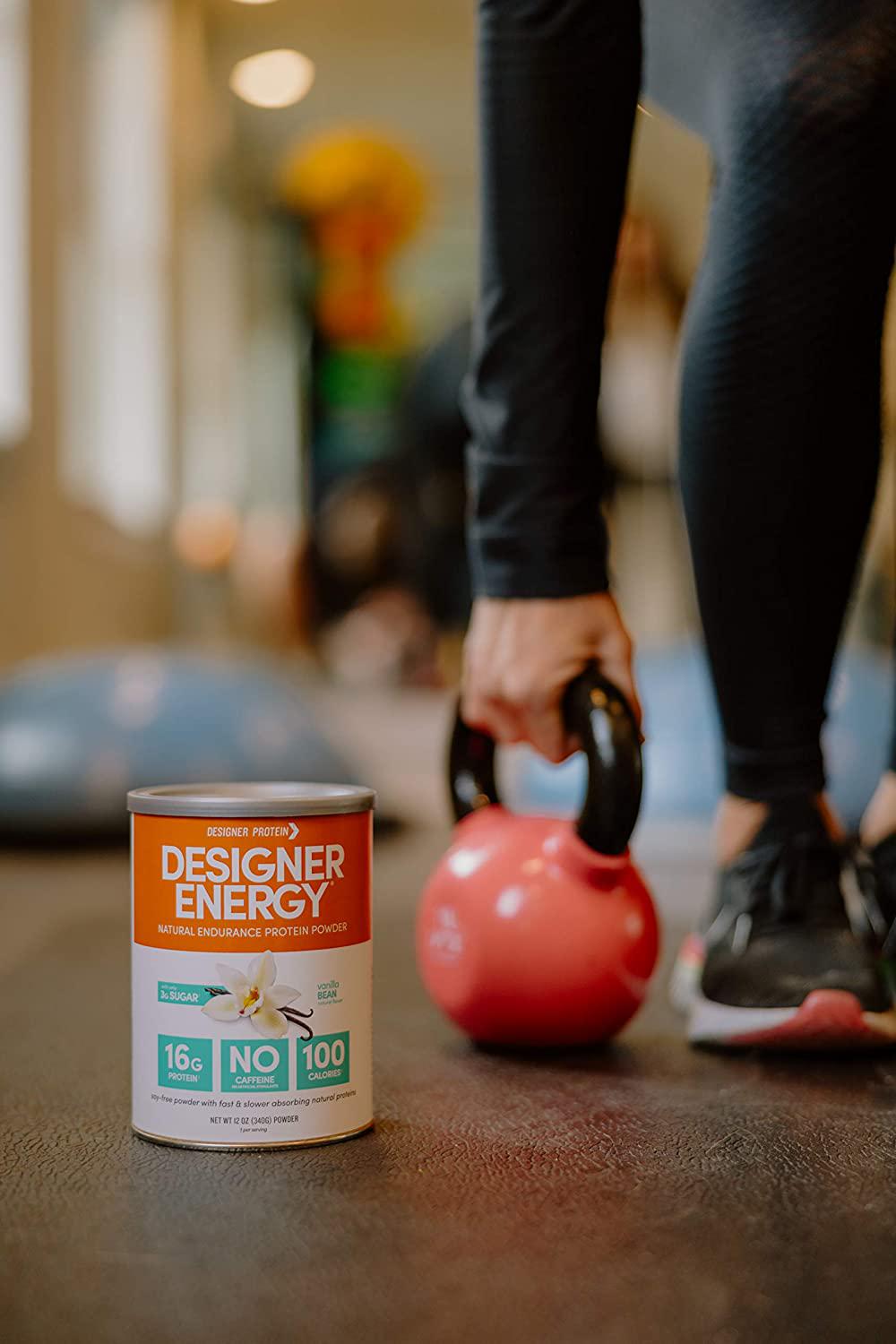 Designer Protein Sustained Energy Natural Endurance Protein, Vanilla Bean, 12 Ounce