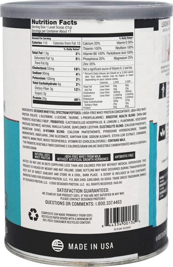 Designer Whey - Protein Powder - French Vanilla - 12 oz