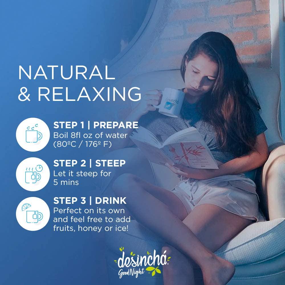 Desincha - Night Time Tea I Caffeine Free 60 Count and Debloatea I Ginger and Peppermint 60 Count