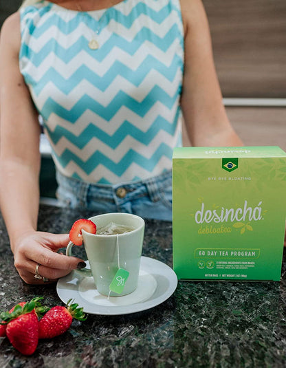 Desincha Tea - Debloatea I Ginger and Peppermint I May Increase Energy, Supports Mental Focus and Metabolic Health I Helps Improve Digestion and May Reduce Bloating I 8 Natural Ingredients I 60 Day Supply