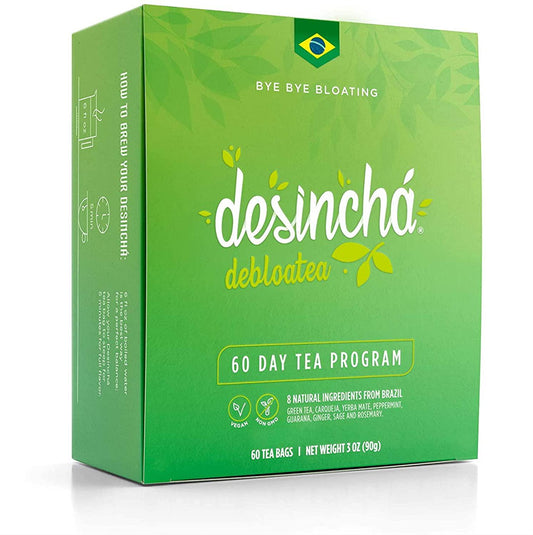 Desincha Tea - Debloatea I Ginger and Peppermint I May Increase Energy, Supports Mental Focus and Metabolic Health I Helps Improve Digestion and May Reduce Bloating I 8 Natural Ingredients I 60 Day Supply