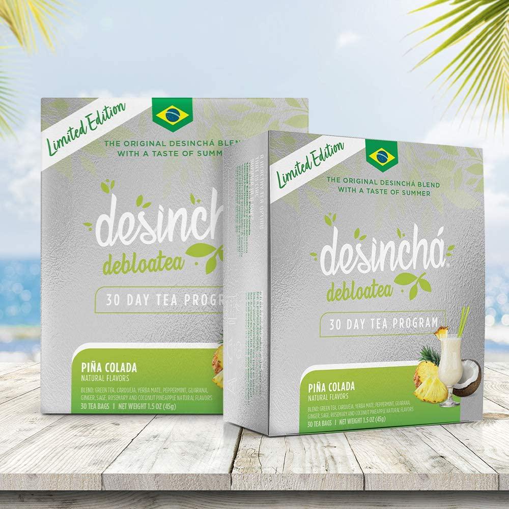 Desincha Tea - Debloatea Piña Colada Flavor I May Increase Energy, Supports Mental Focus and Metabolic Health I Helps Improve Digestion and May Reduce Bloating I 8 Natural Ingredients I 30 Day Supply