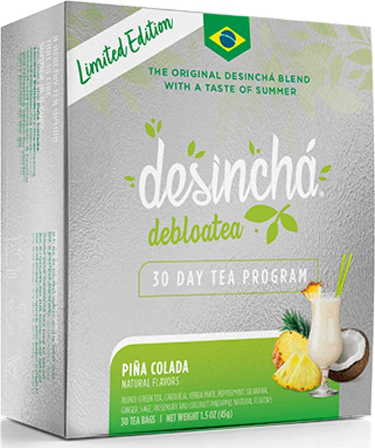 Desincha Tea - Debloatea Piña Colada Flavor I May Increase Energy, Supports Mental Focus and Metabolic Health I Helps Improve Digestion and May Reduce Bloating I 8 Natural Ingredients I 30 Day Supply
