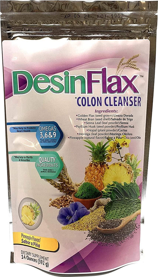 Desinflax Golden Flaxseed Colon Cleanser 14oz for Men and Women