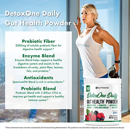 DetoxOne Daily Gut Health Powder for Weight Loss | Daily Detox Cleanse Supports Normal/Health Digestive Function*| Promotes Detoxification*, Boost Energy and Improves Nutrient Absorption*