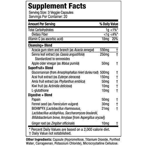 Detox Cleanse | Purely Inspired 7 Day Cleanse + Probiotics | Acai Berry Cleanse | Whole Body Cleanse Detox for Women and Men | Body Detox with Senna Leaf, Probiotics and Digestive Enzymes | 60 Count