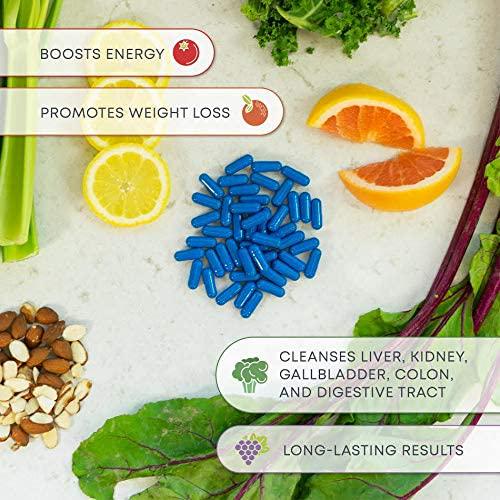 Detox, Digestive Tract Health Dietary Supplement, Full Body Cleanse, Liver Cleanse, Colon Cleanse, Kidney Cleanse, Psyllium Husk Capsules, Dandelion Root Capsules - DDOT Supplements