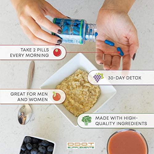 Detox, Digestive Tract Health Dietary Supplement, Full Body Cleanse, Liver Cleanse, Colon Cleanse, Kidney Cleanse, Psyllium Husk Capsules, Dandelion Root Capsules - DDOT Supplements