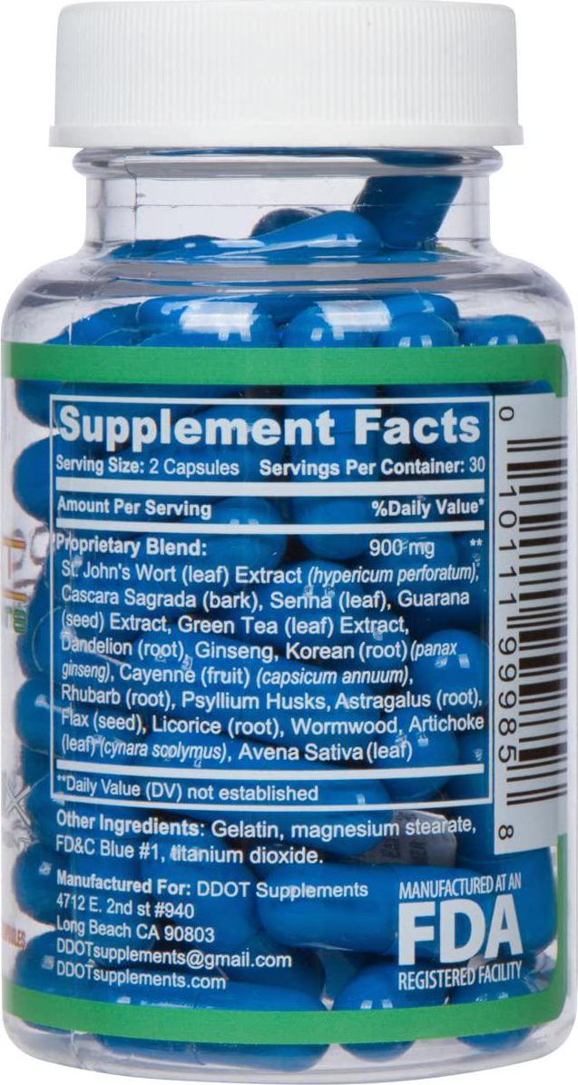 Detox, Digestive Tract Health Dietary Supplement, Full Body Cleanse, Liver Cleanse, Colon Cleanse, Kidney Cleanse, Psyllium Husk Capsules, Dandelion Root Capsules - DDOT Supplements