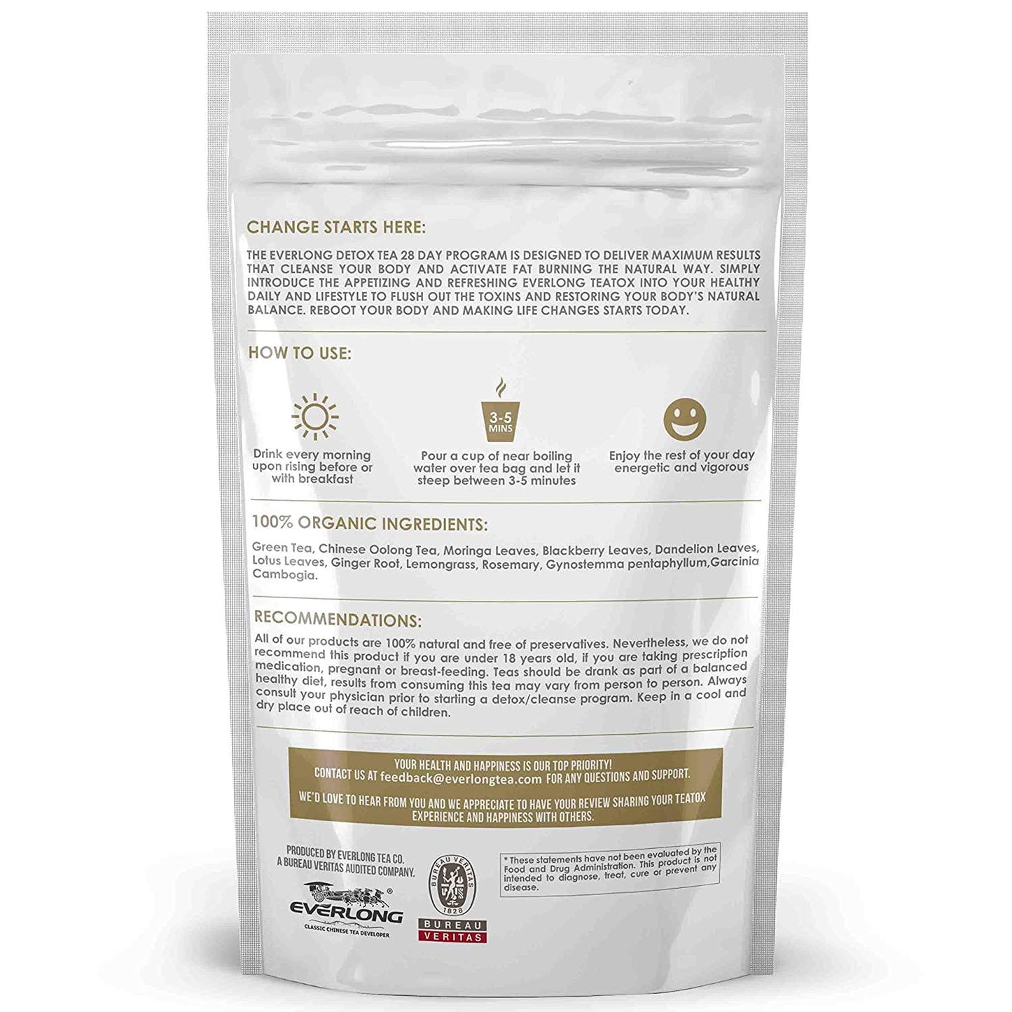 Detox Tea 28 Day Ultimate Teatox - Morning Boost - Burn Fat and Boost Your Energy, Colon Cleanse, Restore Your Body Natural Balance (28 Tea Bags)