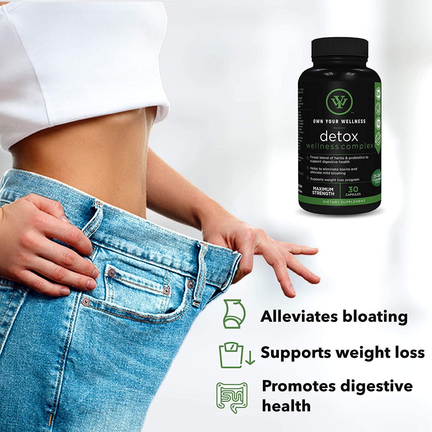 Detox Wellness Complex - Probiotics Dietary Supplement for Body Detox and Cleansing